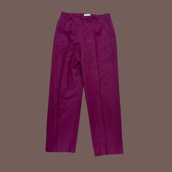 Vintage Pendleton Women’s Burgundy 100% Virgin Wool Trousers Size 14 - Picture 1 of 5